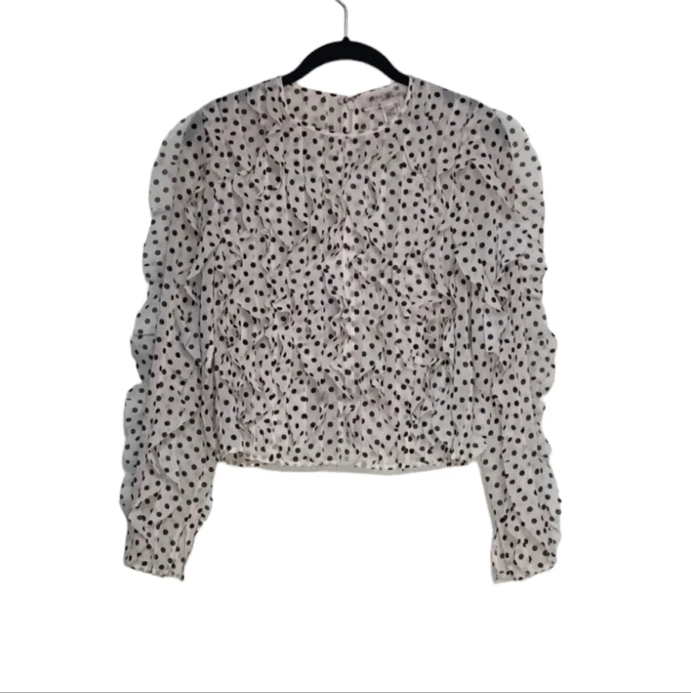 GIAMBATTISTA VALLI x H&M ruffled pink with black dots top size 2